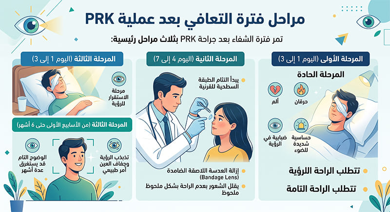 مراحل فترة التعافي بعد عملية PRK