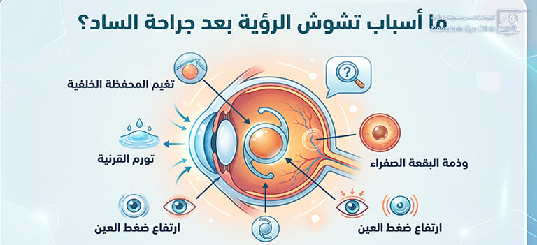 ما أسباب تشوش الرؤية بعد جراحة الساد