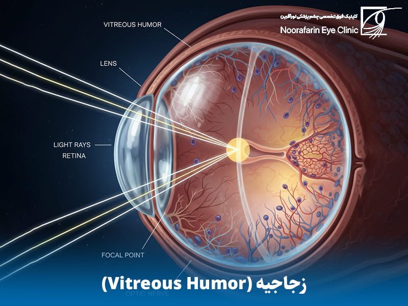 زجاجیه (Vitreous Humor): ژل محافظتی بخش خلفی چشم