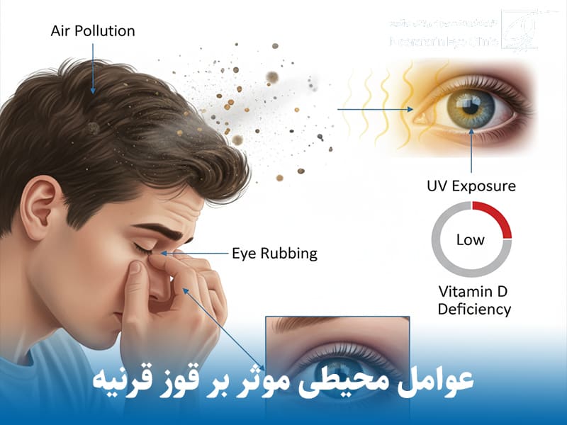 عوامل محیطی، رفتاری و مکانیکی موثر بر قوز قرنیه