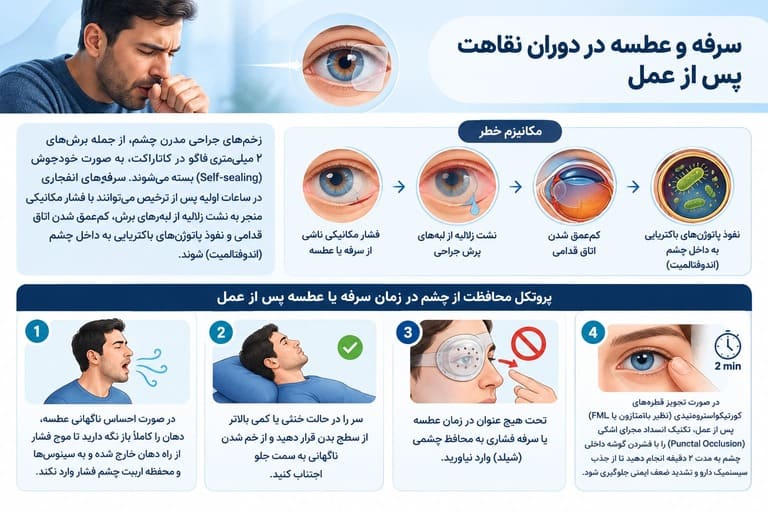 سرفه و عطسه در دوران نقاهت پس از عمل