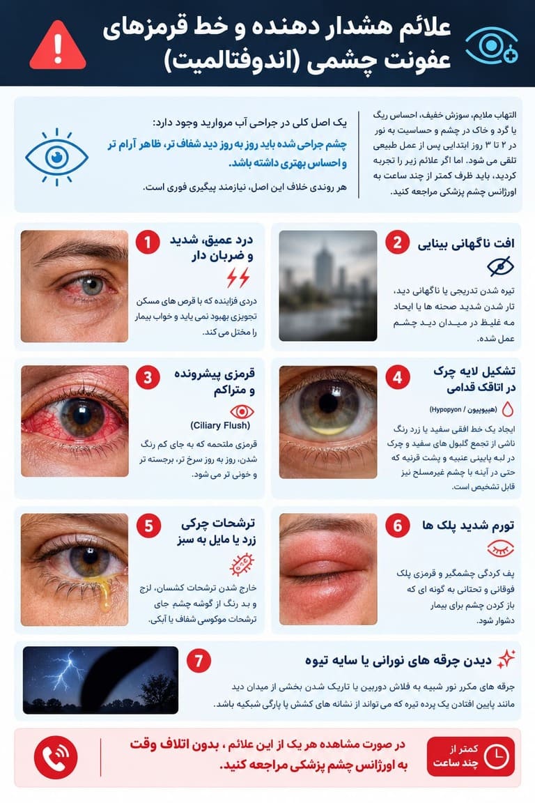 علائم هشدار دهنده و خط قرمزهای عفونت چشمی (اندوفتالمیت)